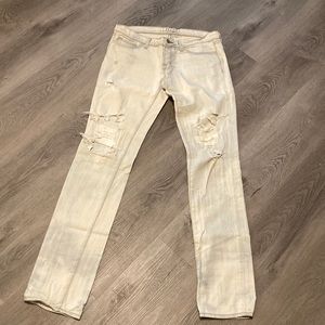 J Brand white washed destroyed denim Jean
